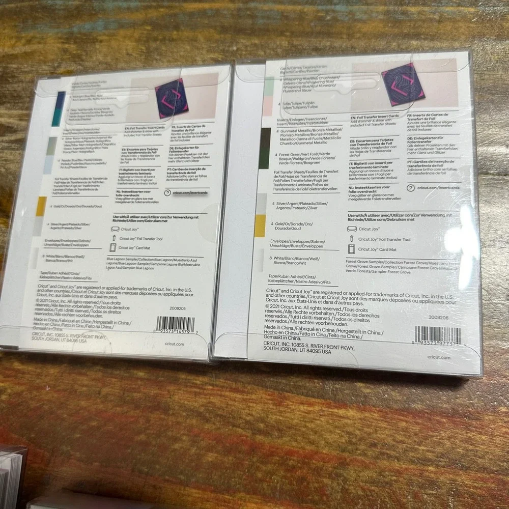 Cricut Joy Foil Transfer Insert Cards Sampler Blue Lagoon & Forest Grove 2 Pack